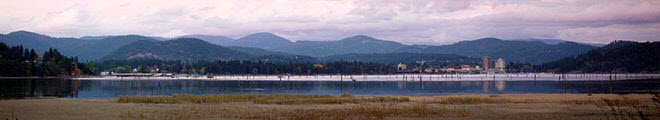 view of Coeur d'alene from cougar bay